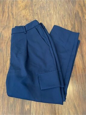 Prologue Women’s Cropped Cargo Tapered Pants – Navy Blue, Size 4
